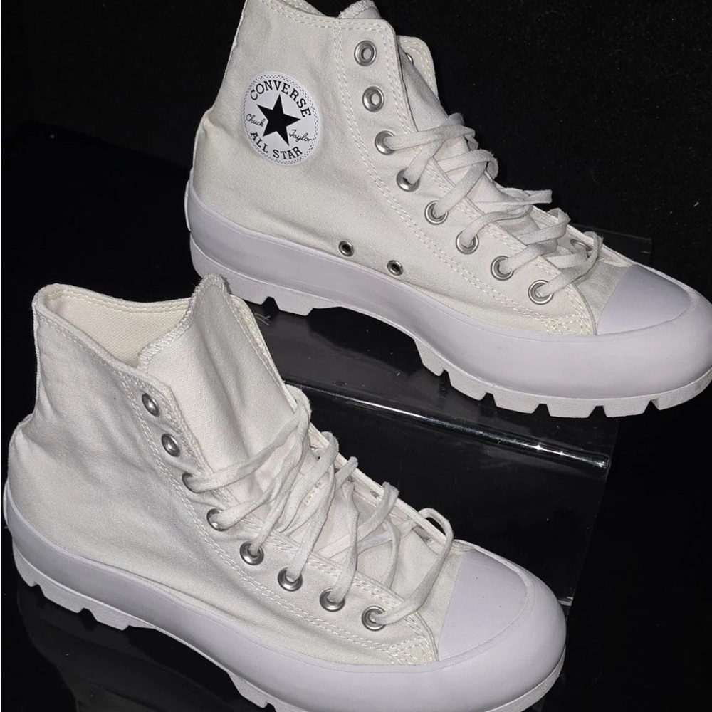 CONVERSE All Star Lugged High Top Shoes White Women's Size 9.5